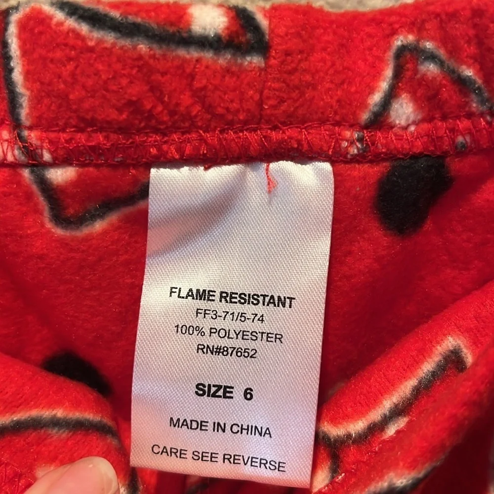 Minnie Mouse Girl’s Red Bow Print Pajama Pants Size 6